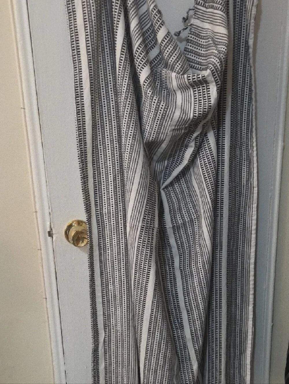 Turkish Throw - Black & White Stripes, 60x48 Inches NIP Cotton